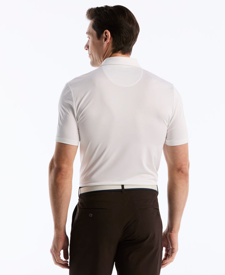 "Got Game" Engineered Stripe Polo (Bright White) 