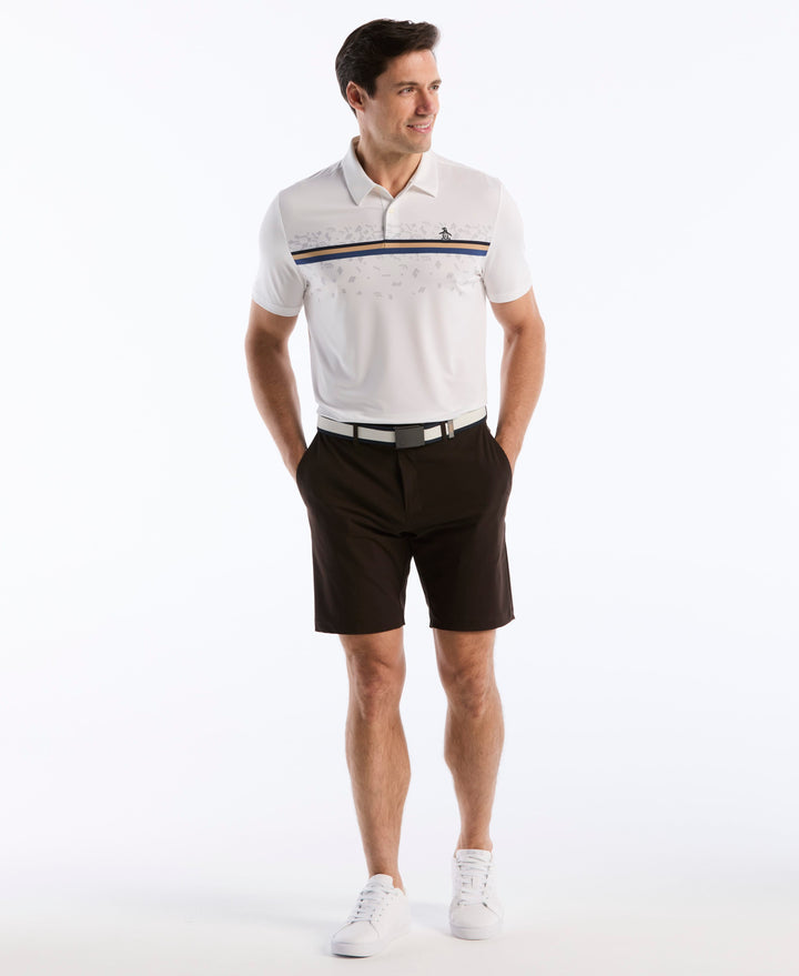 "Got Game" Engineered Stripe Polo (Bright White) 