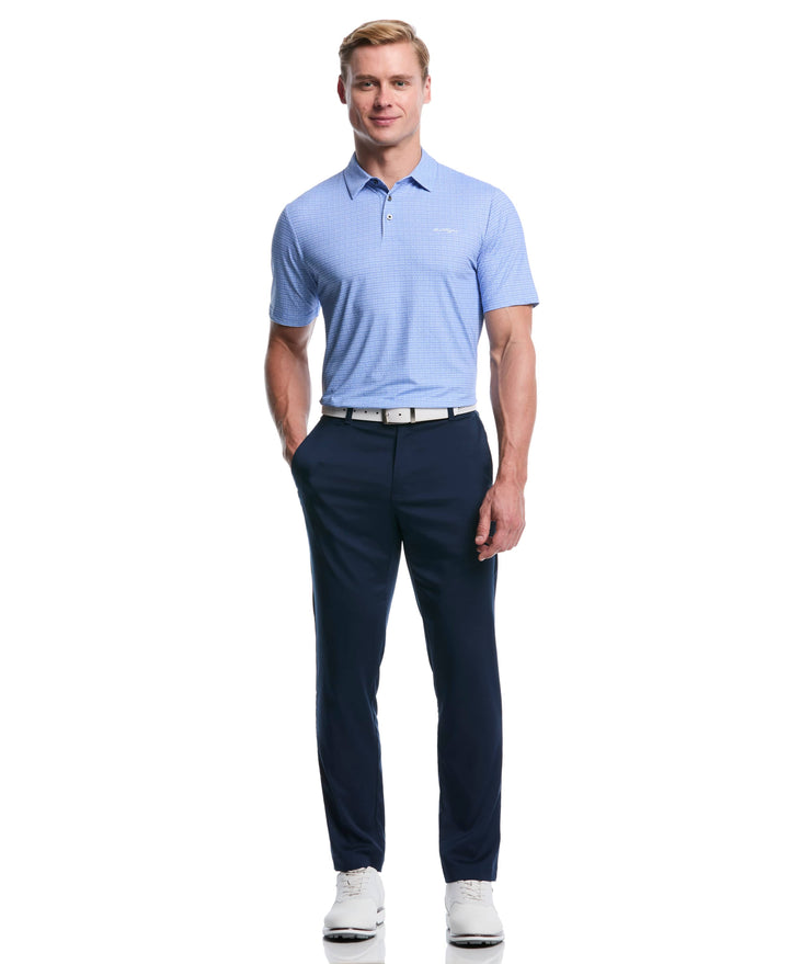 Gradient Geometric Print Golf Polo (Cornflower Blue) 