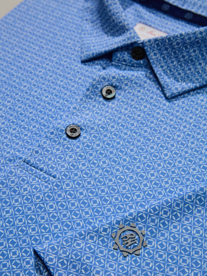 Men's Gradient Geometric Print Golf Polo