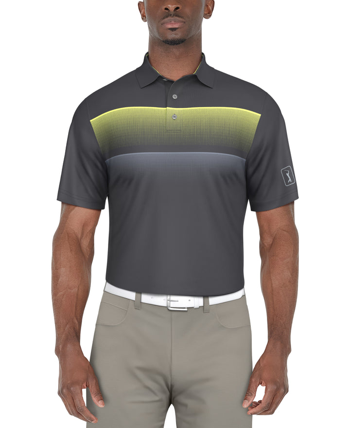 SHORT SLEEVE GRADIENT STRIPE PRINTED POLO (Iron Gate) 
