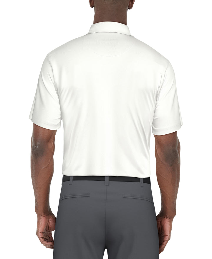 SHORT SLEEVE GRADIENT STRIPE PRINTED POLO (Bright White) 
