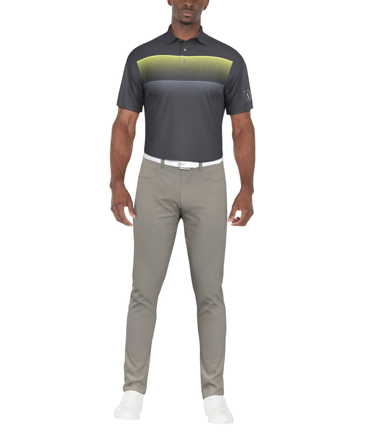 SHORT SLEEVE GRADIENT STRIPE PRINTED POLO (Iron Gate) 