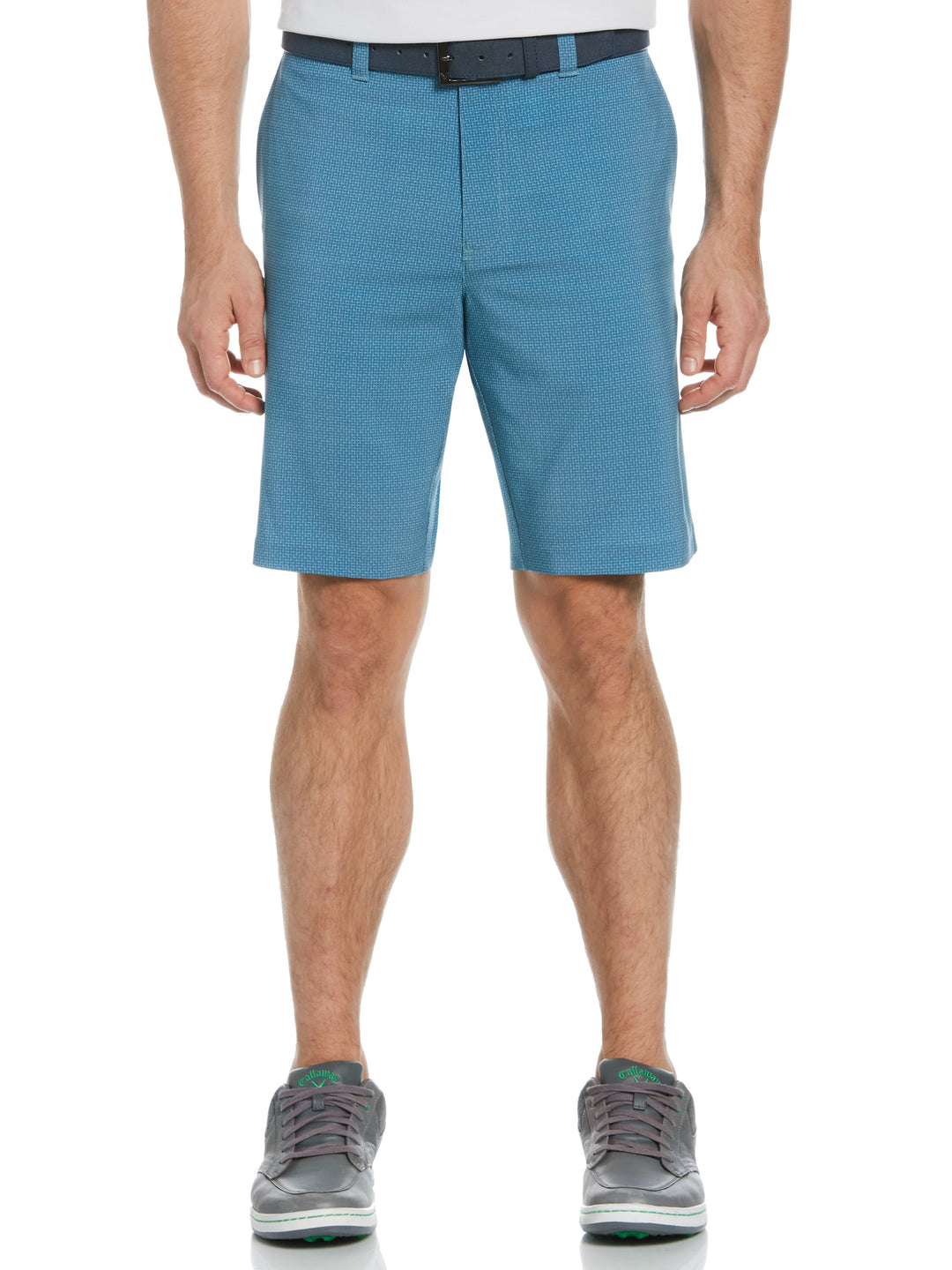 Mens Grid Print Short (Real Teal) 