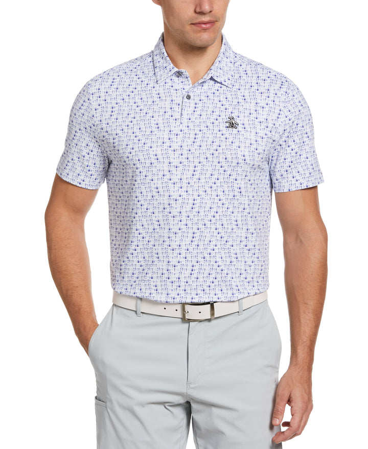 Have a Beer Novelty Print Golf Polo (Bluing) 