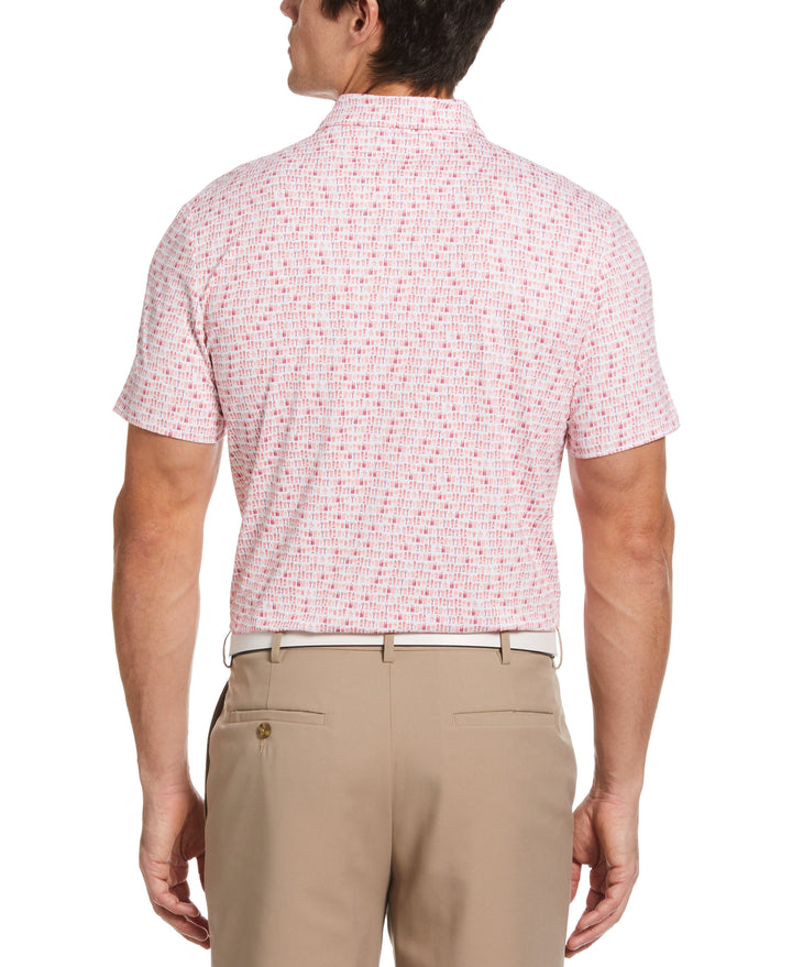 Have a Beer Novelty Print Golf Polo (Rose Bouquet) 
