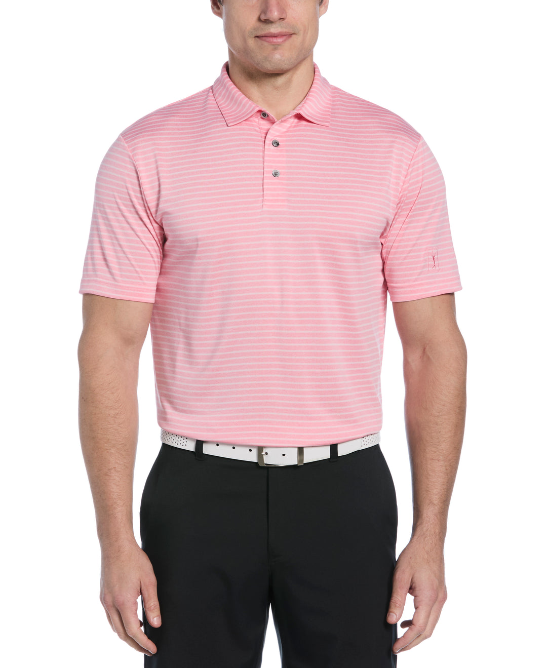 Short Sleeve HEATHER STRIPE FEEDER POLO (Plumeria Htr) 