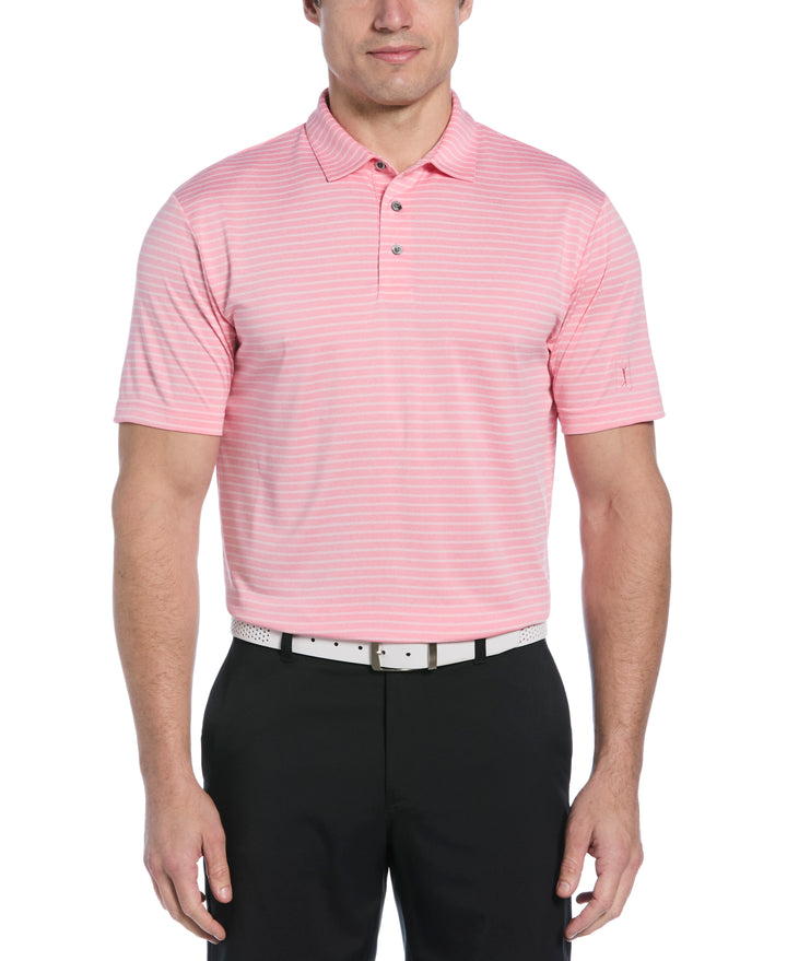 Short Sleeve HEATHER STRIPE FEEDER POLO (Plumeria Htr) 