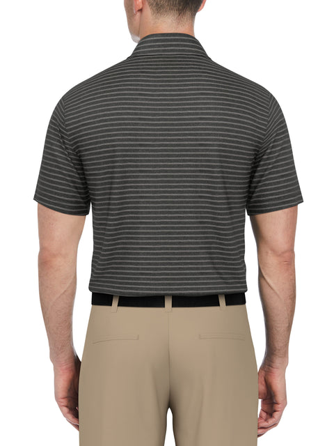 Heather Feeder Stripe Golf Polo (Grey Htr) 