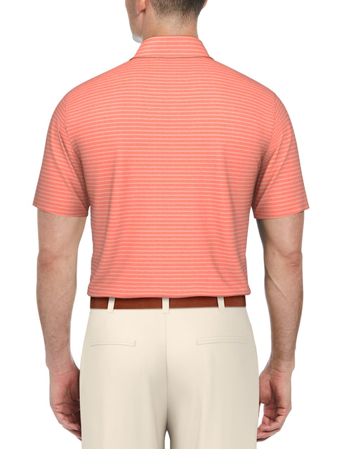 Heather Feeder Stripe Golf Polo (Shell Pink Htr) 