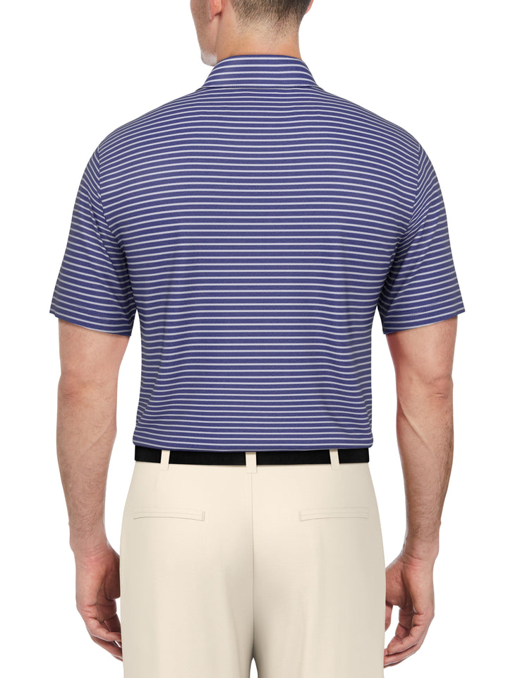 Heather Feeder Stripe Golf Polo (Clematis Bloom Htr) 