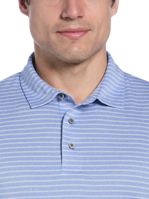 Men's Heather Feeder Stripe Golf Polo