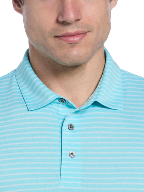 Men's Heather Feeder Stripe Golf Polo