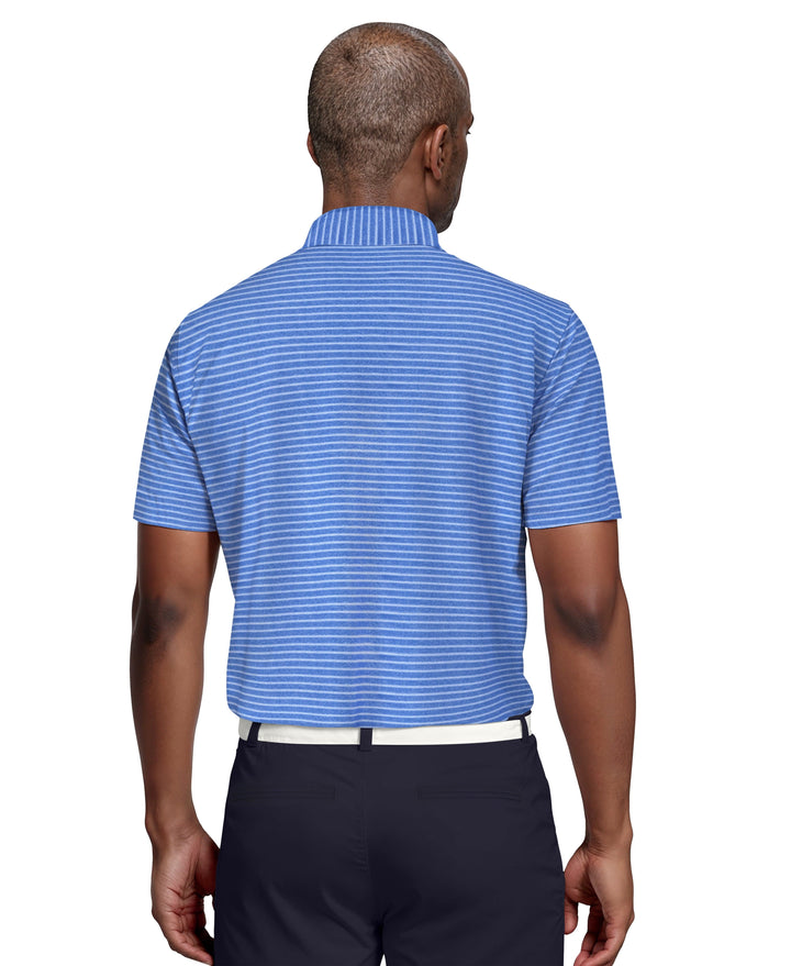 Heather Feeder Stripe Golf Polo (Lt Indigo Bunting Htr) 
