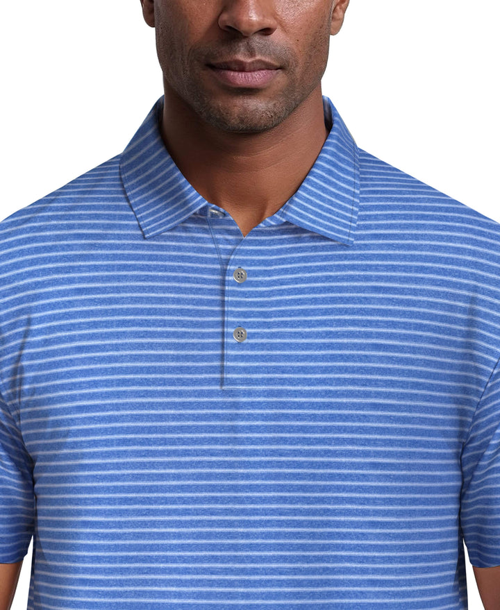 Heather Feeder Stripe Golf Polo (Lt Indigo Bunting Htr) 