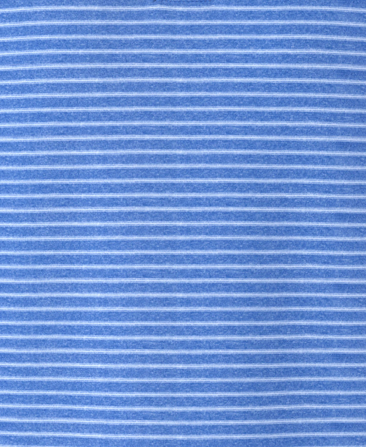 Heather Feeder Stripe Golf Polo (Lt Indigo Bunting Htr) 