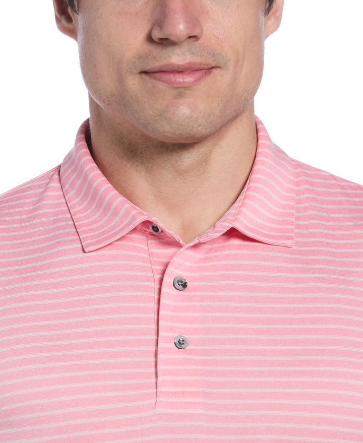 Short Sleeve HEATHER STRIPE FEEDER POLO (Plumeria Htr) 