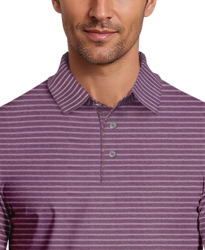 Heather Feeder Stripe Golf Polo (Lt Purple Htr) 