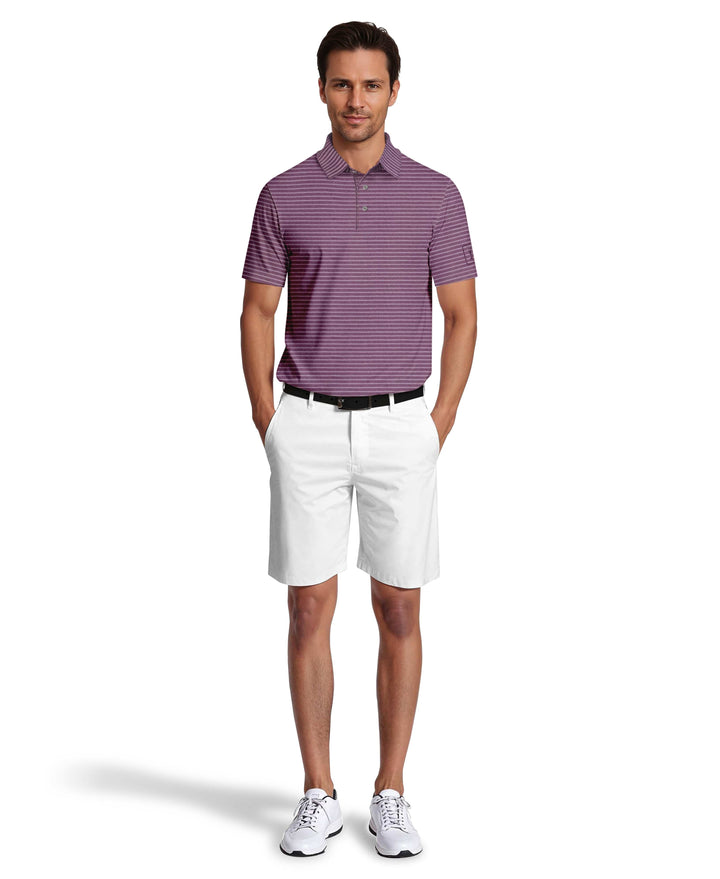 Heather Feeder Stripe Golf Polo (Lt Purple Htr) 