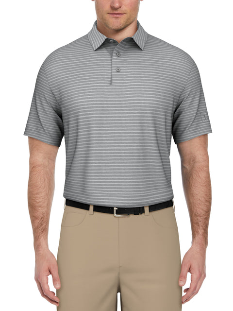 Heather Feeder Stripe Golf Polo (Tradewinds Htr) 
