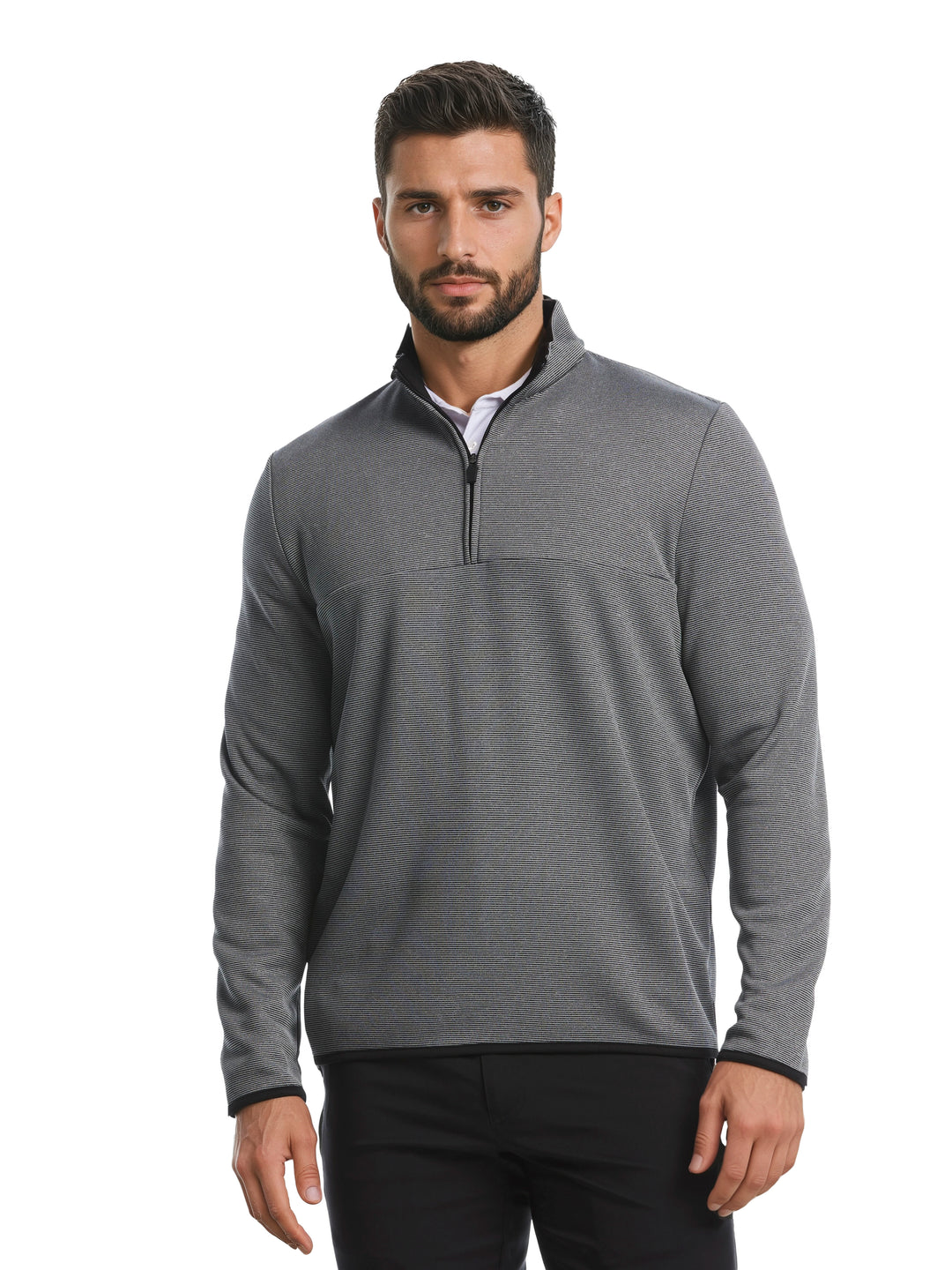 Men's Heather Fleece Quarter Zip Golf Pullover