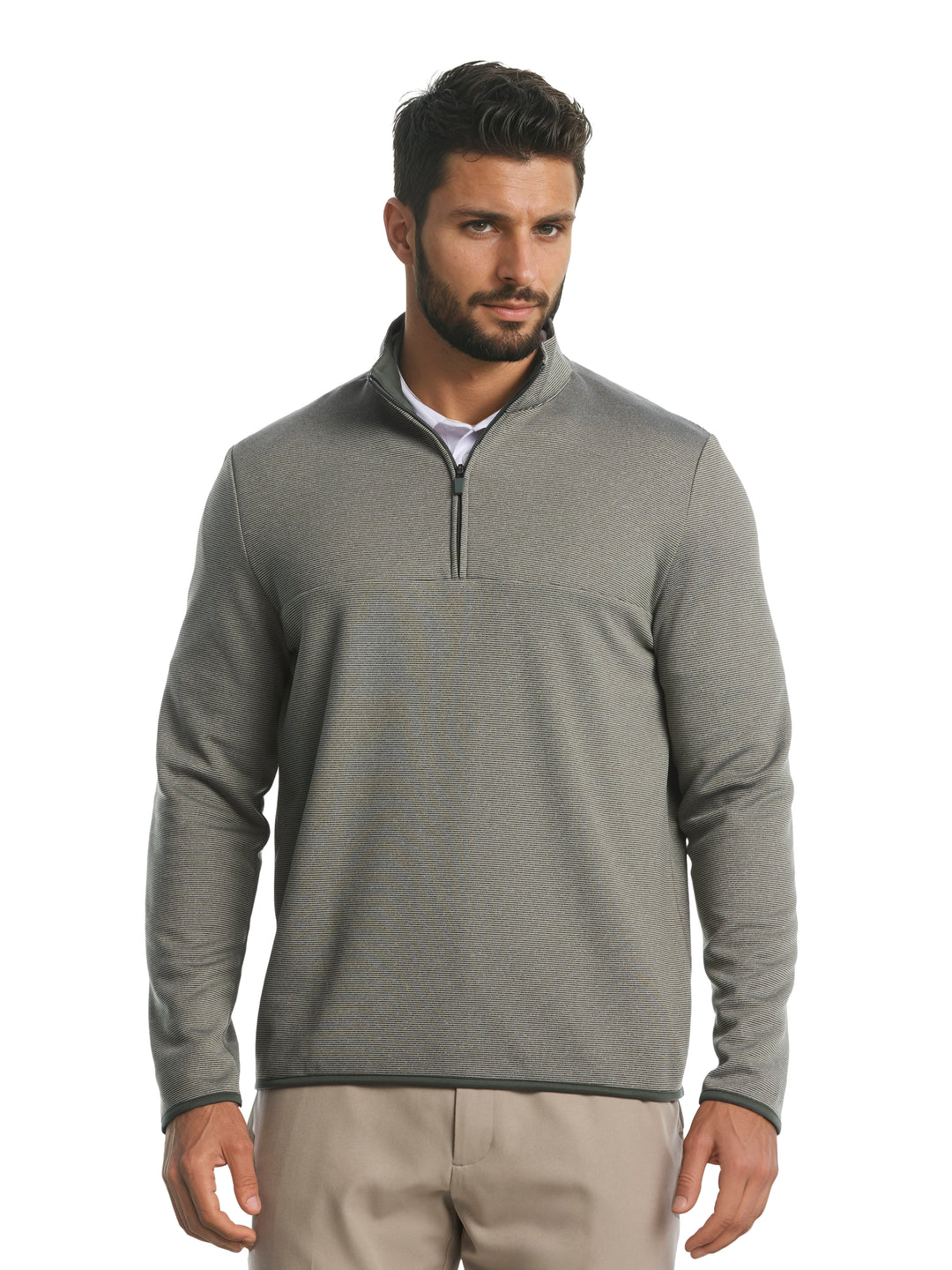 Men's Heather Fleece Quarter Zip Golf Pullover