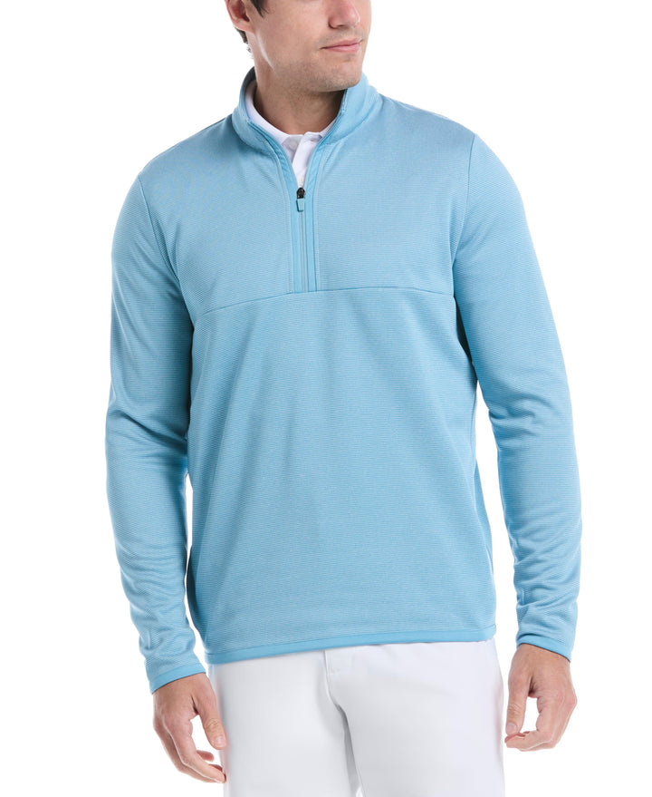 Heather Fleece 1/4 Zip Golf Pullover (Delphinium Heather) 