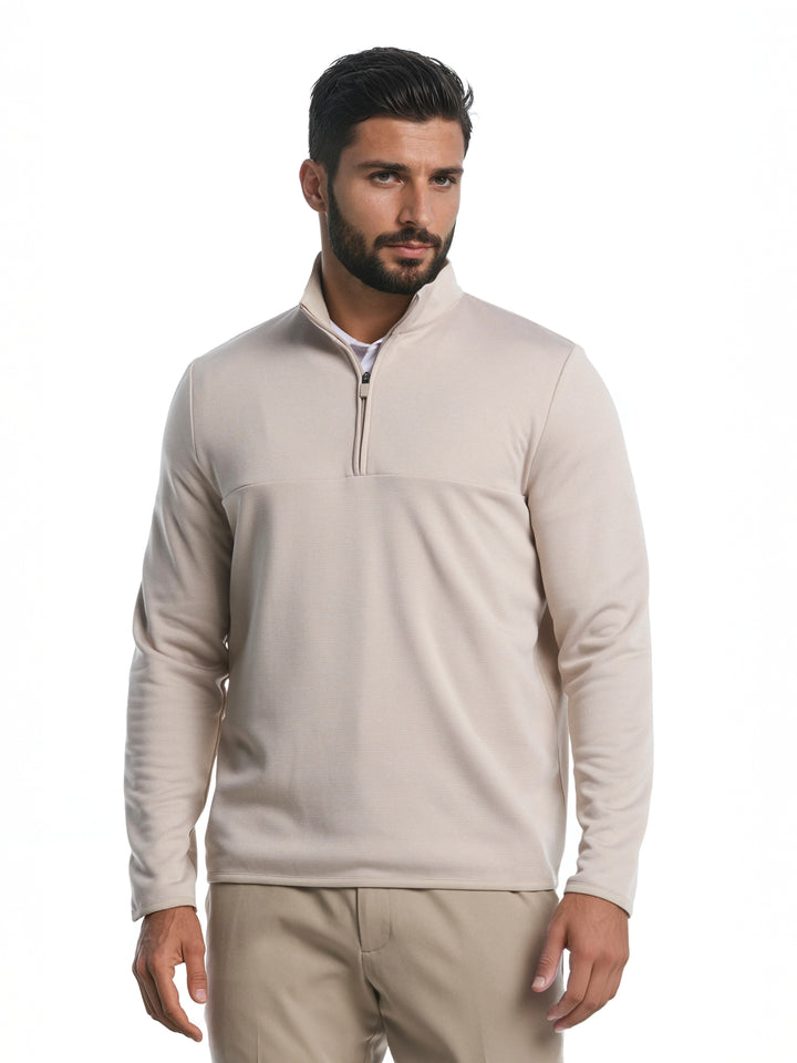 Men's Heather Fleece Quarter Zip Golf Pullover
