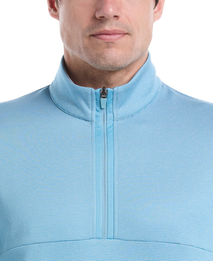 Heather Fleece 1/4 Zip Golf Pullover (Delphinium Heather) 
