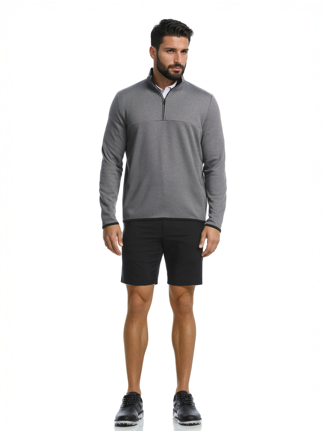 Men's Heather Fleece Quarter Zip Golf Pullover