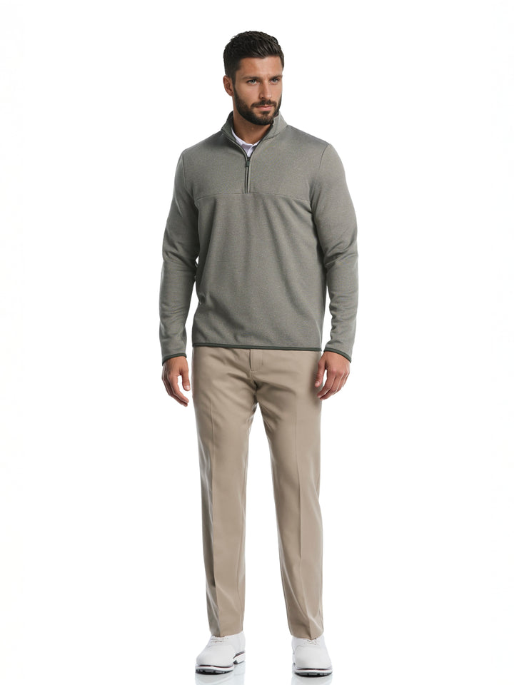 Men's Heather Fleece Quarter Zip Golf Pullover