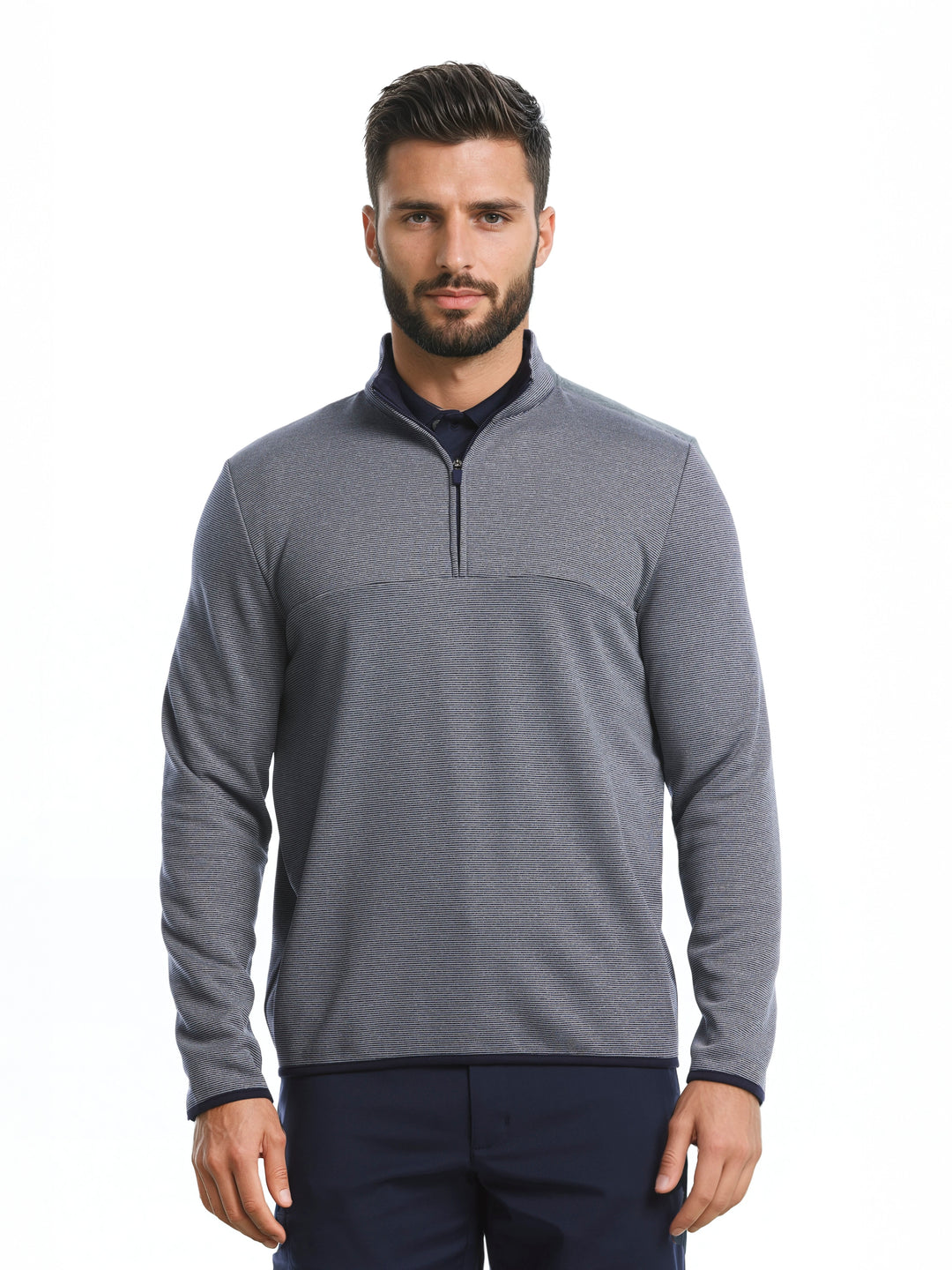Men's Heather Fleece Quarter Zip Golf Pullover