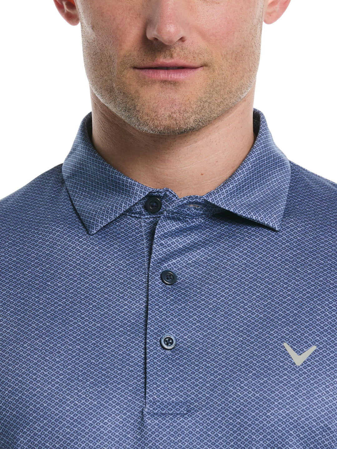 Men's Heather Geo Print Golf Polo