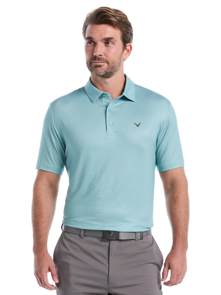 Men's Heather Geo Print Golf Polo