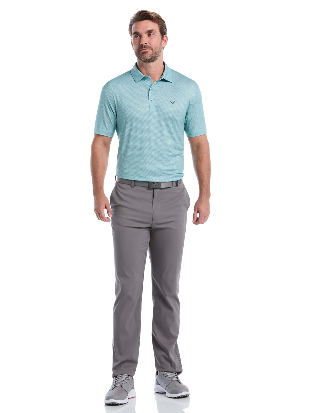 Men's Heather Geo Print Golf Polo