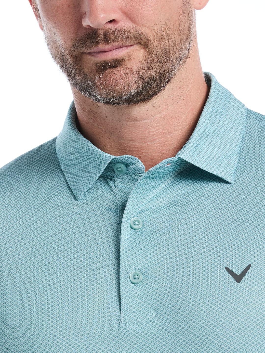 Men's Heather Geo Print Golf Polo