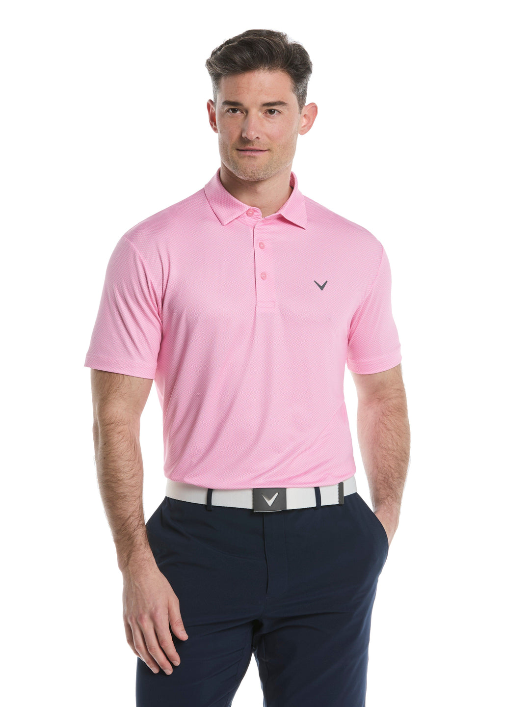 Men's Heather Geo Print Golf Polo