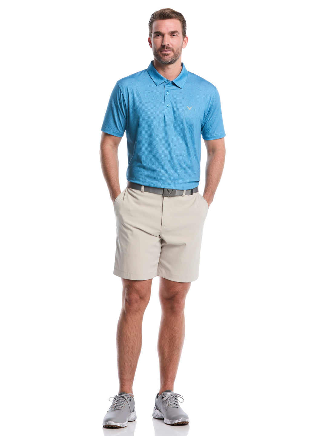 Men's Heather Geo Print Golf Polo