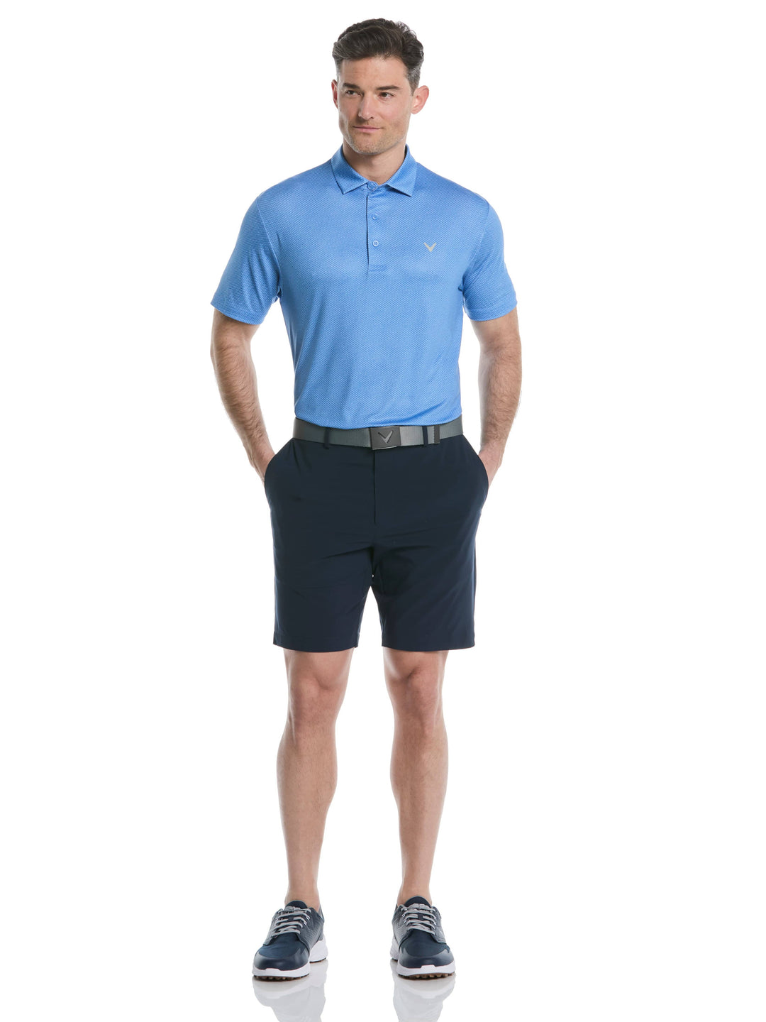 Men's Heather Geo Print Golf Polo