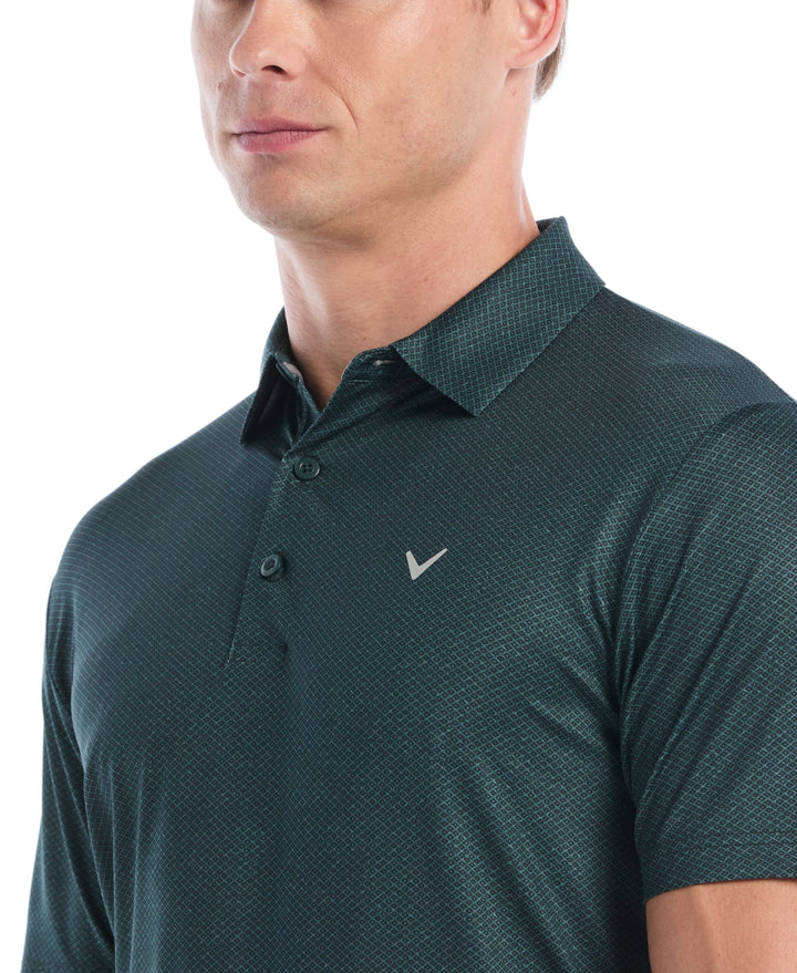 Heather Geo Print Golf Polo (Green Gables) 