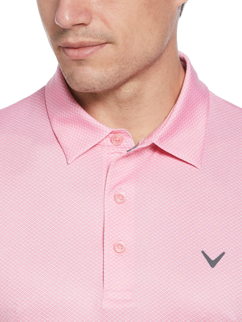 Heather Geo Print Golf Polo (Sea Pink) 