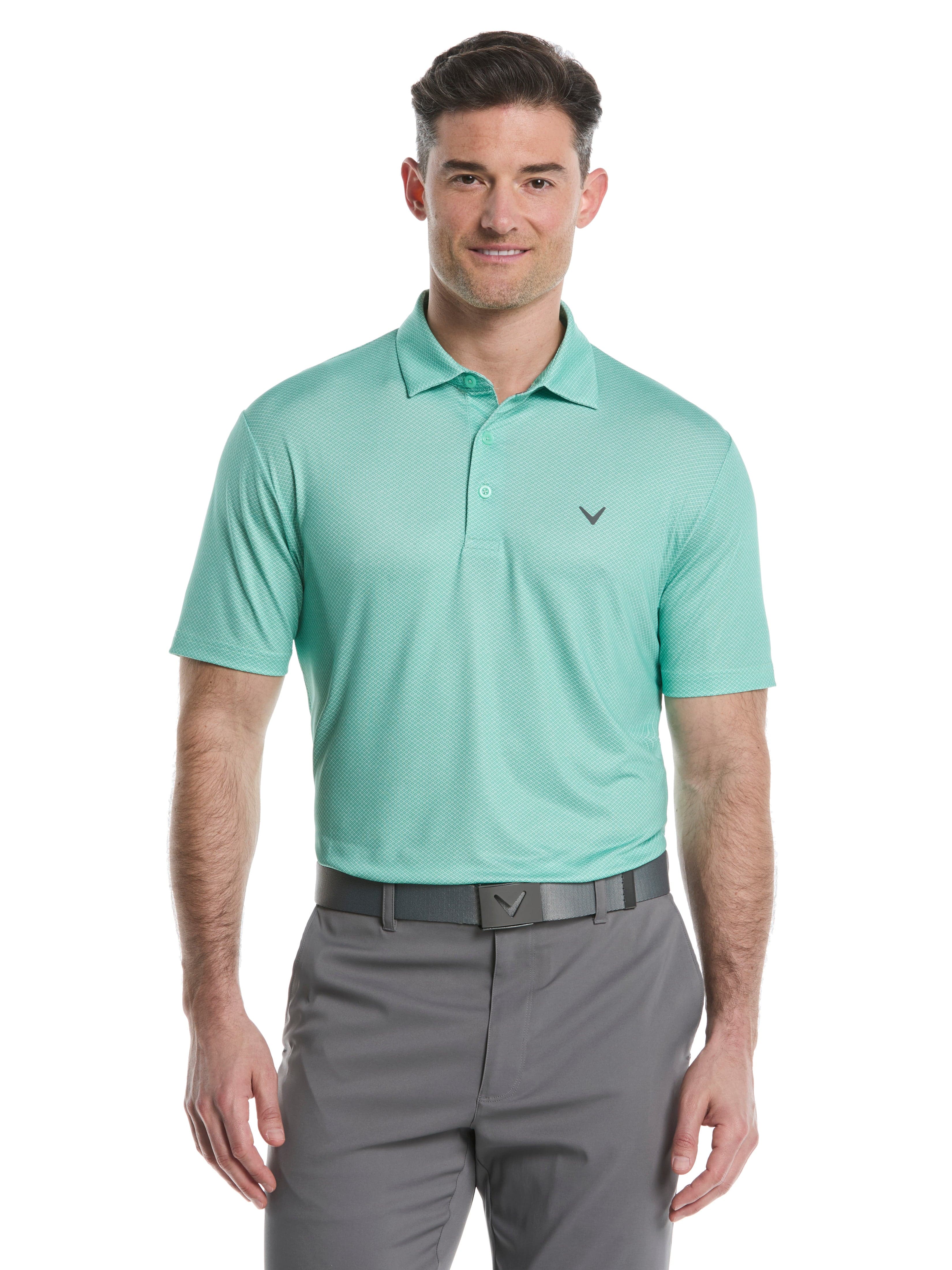Men's Heather Geo Print Golf Polo – Golf Apparel Shop