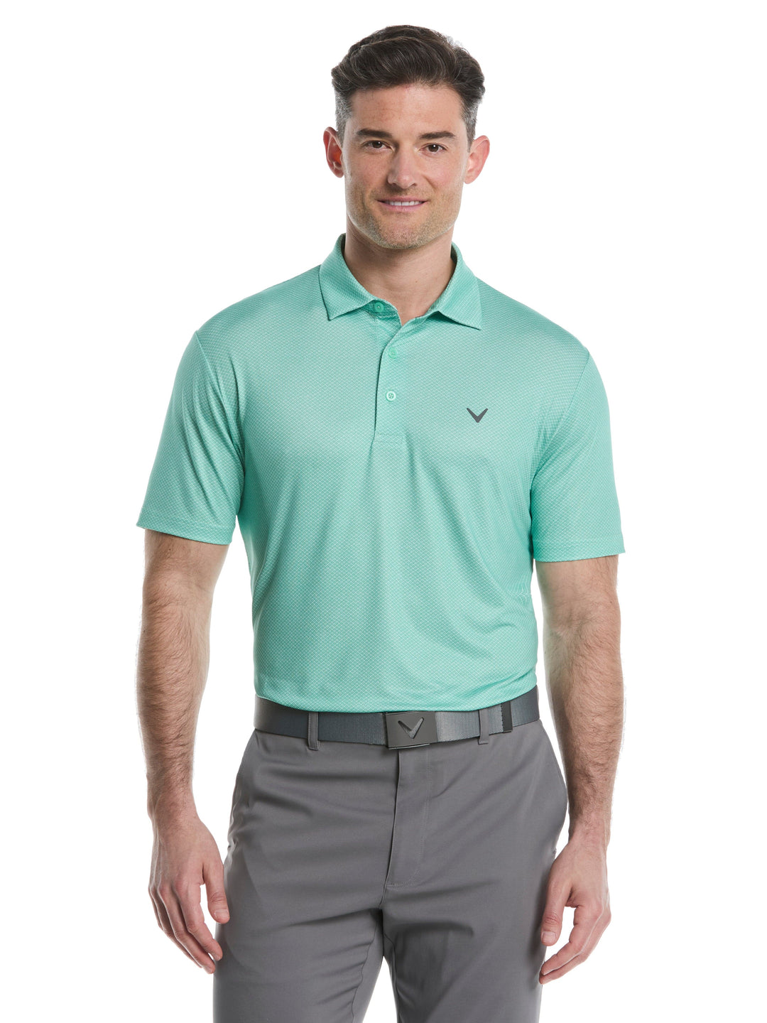 Men's Heather Geo Print Golf Polo