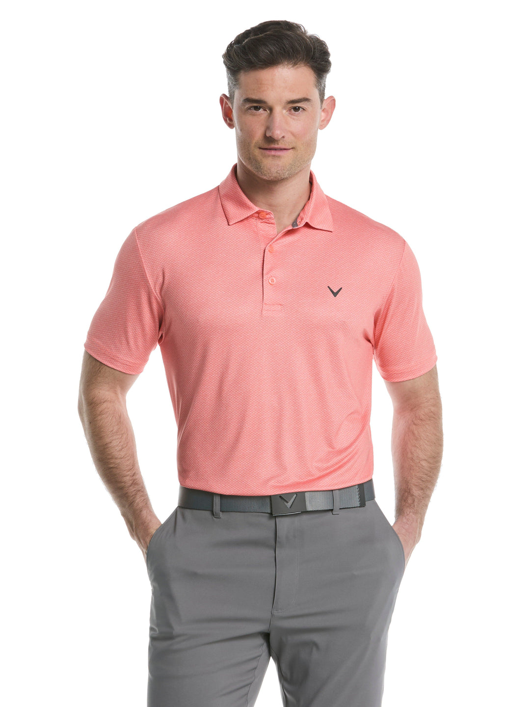 Men's Heather Geo Print Golf Polo