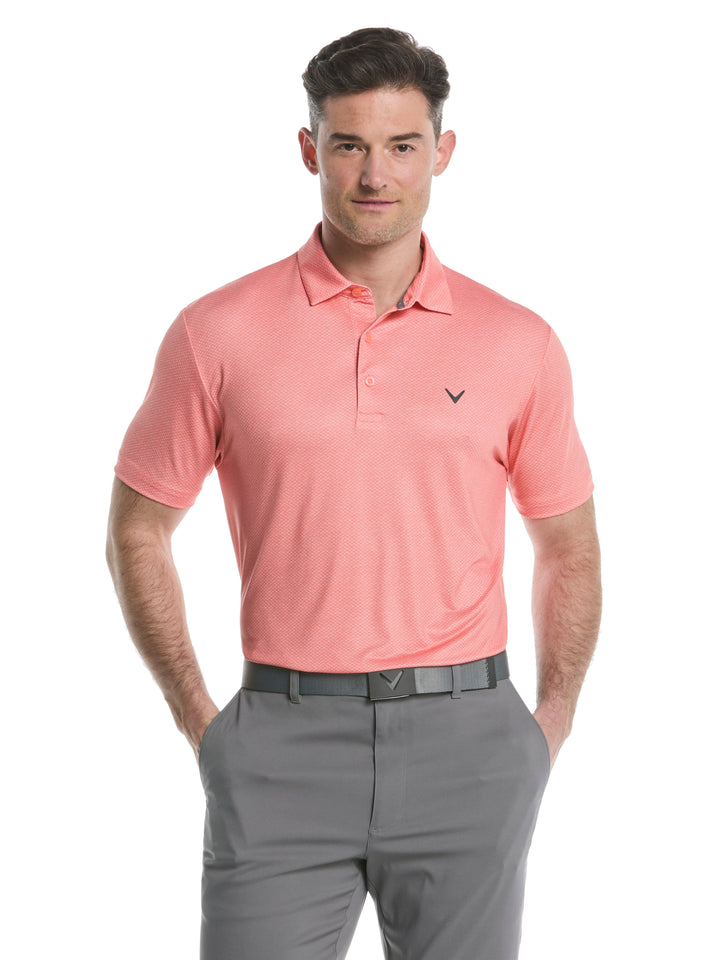 Men's Heather Geo Print Golf Polo