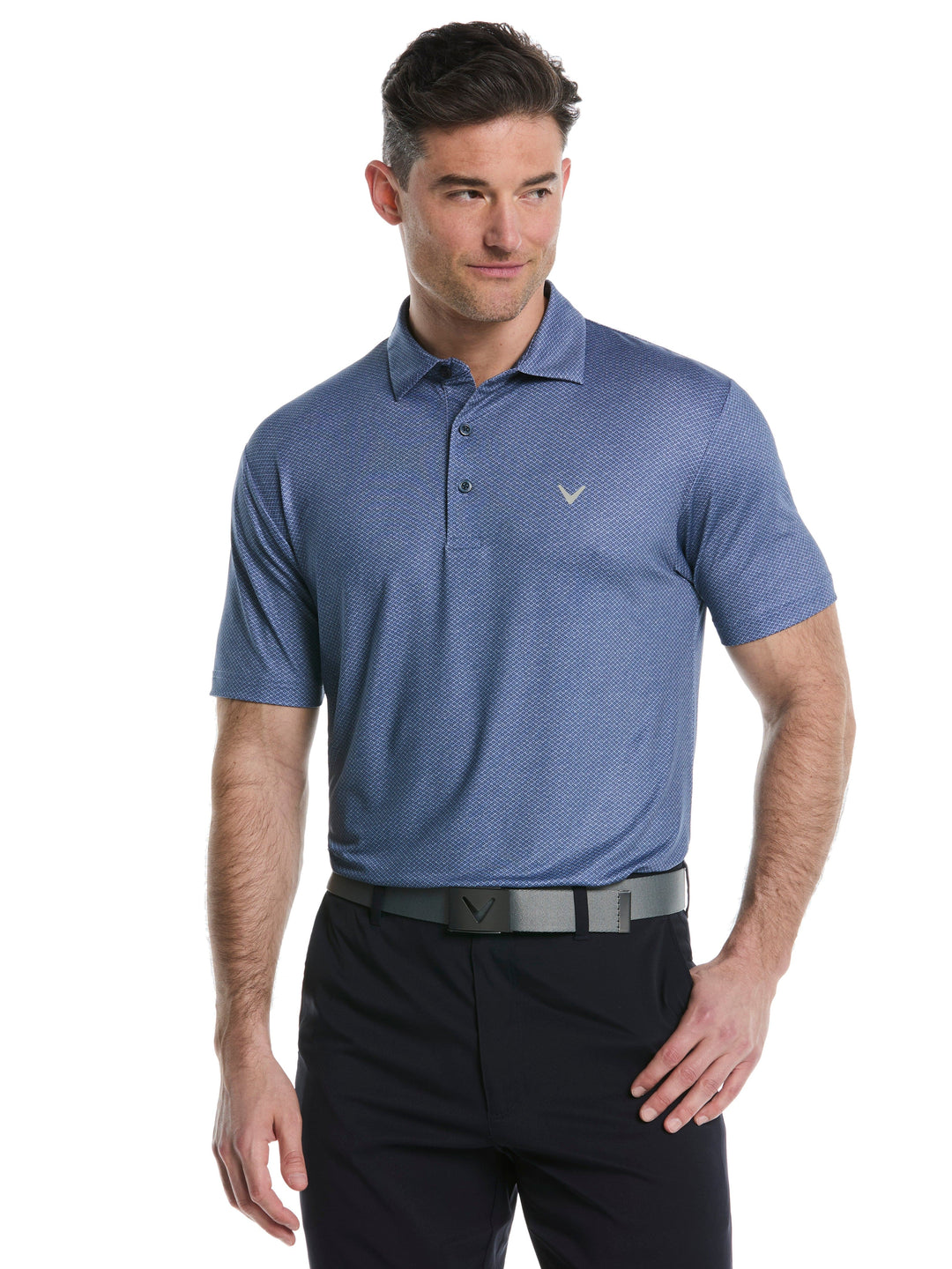 Men's Heather Geo Print Golf Polo
