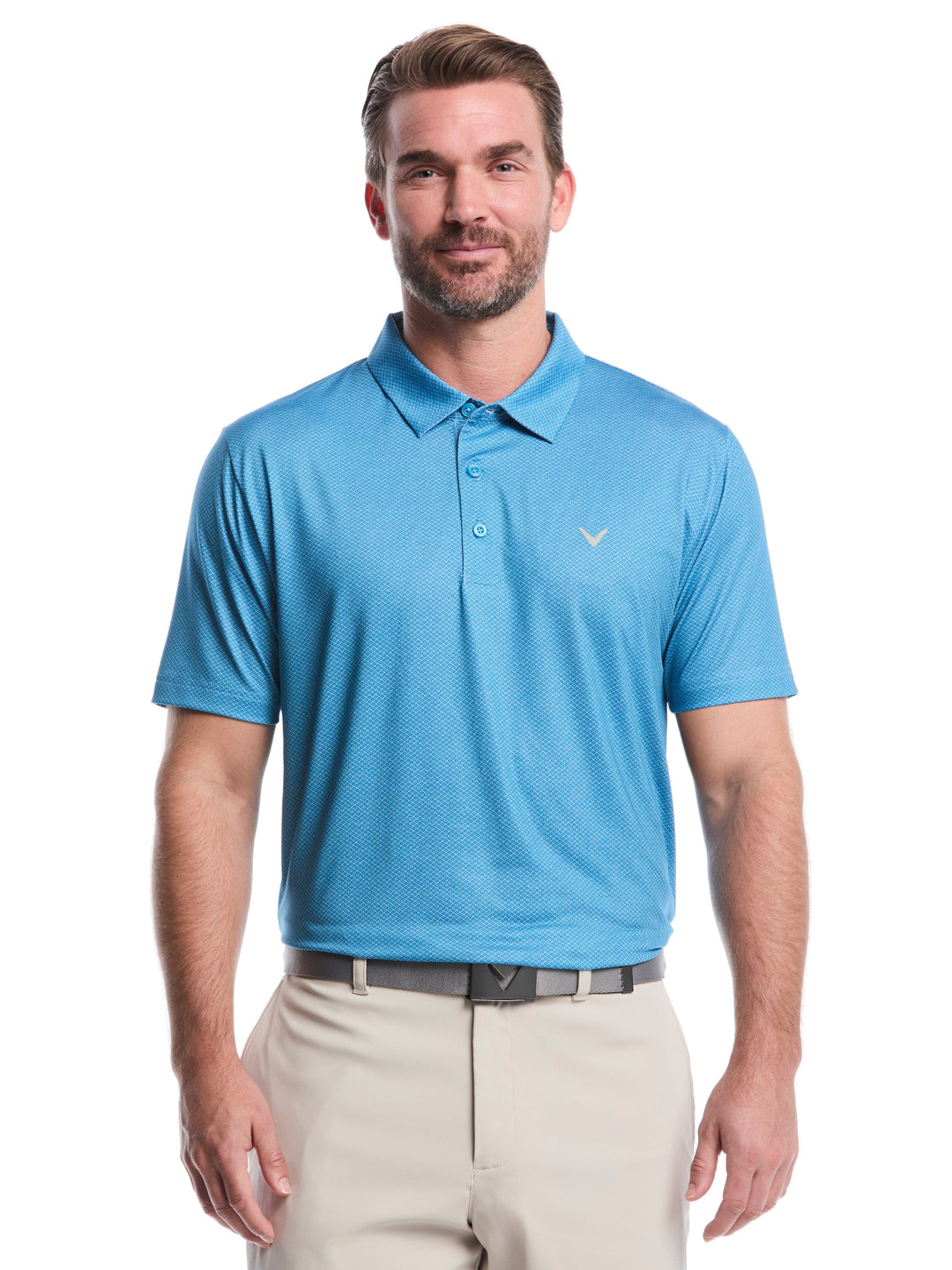 Men's Heather Geo Print Golf Polo