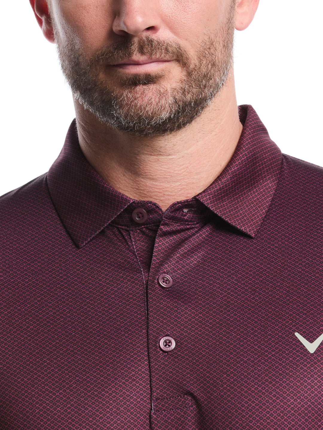 Men's Heather Geo Print Golf Polo