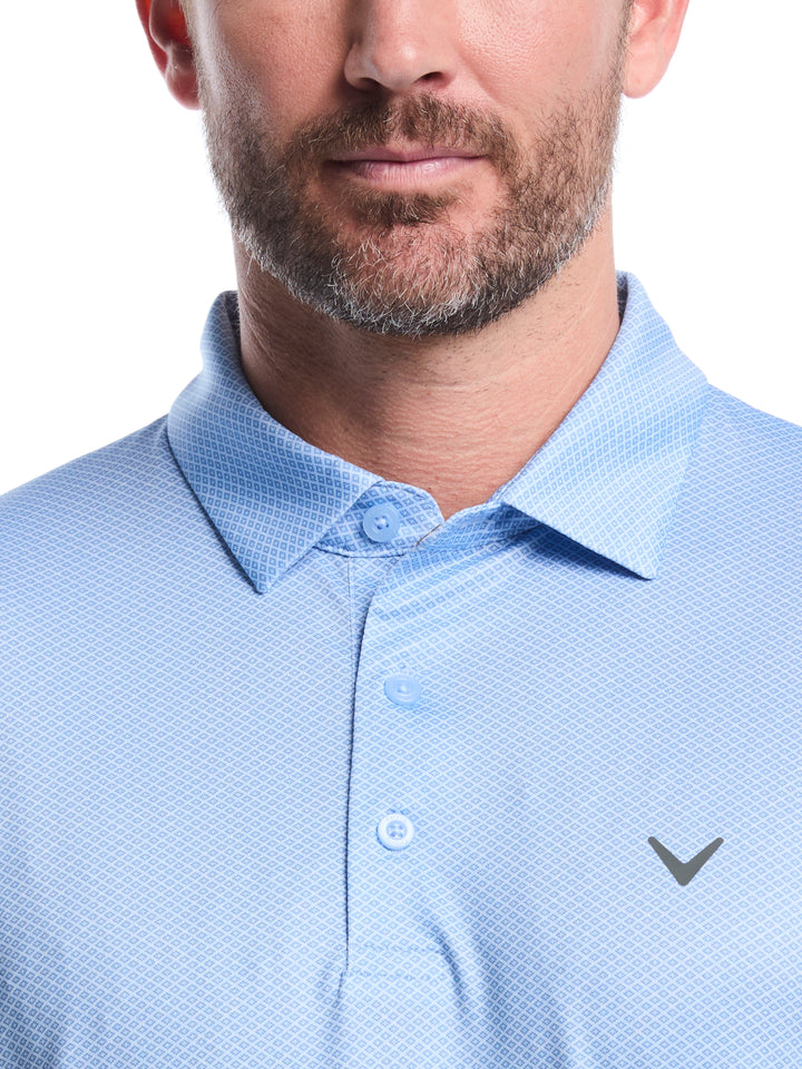 Men's Heather Geo Print Golf Polo