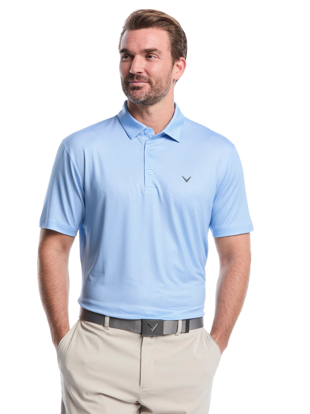 Men's Heather Geo Print Golf Polo
